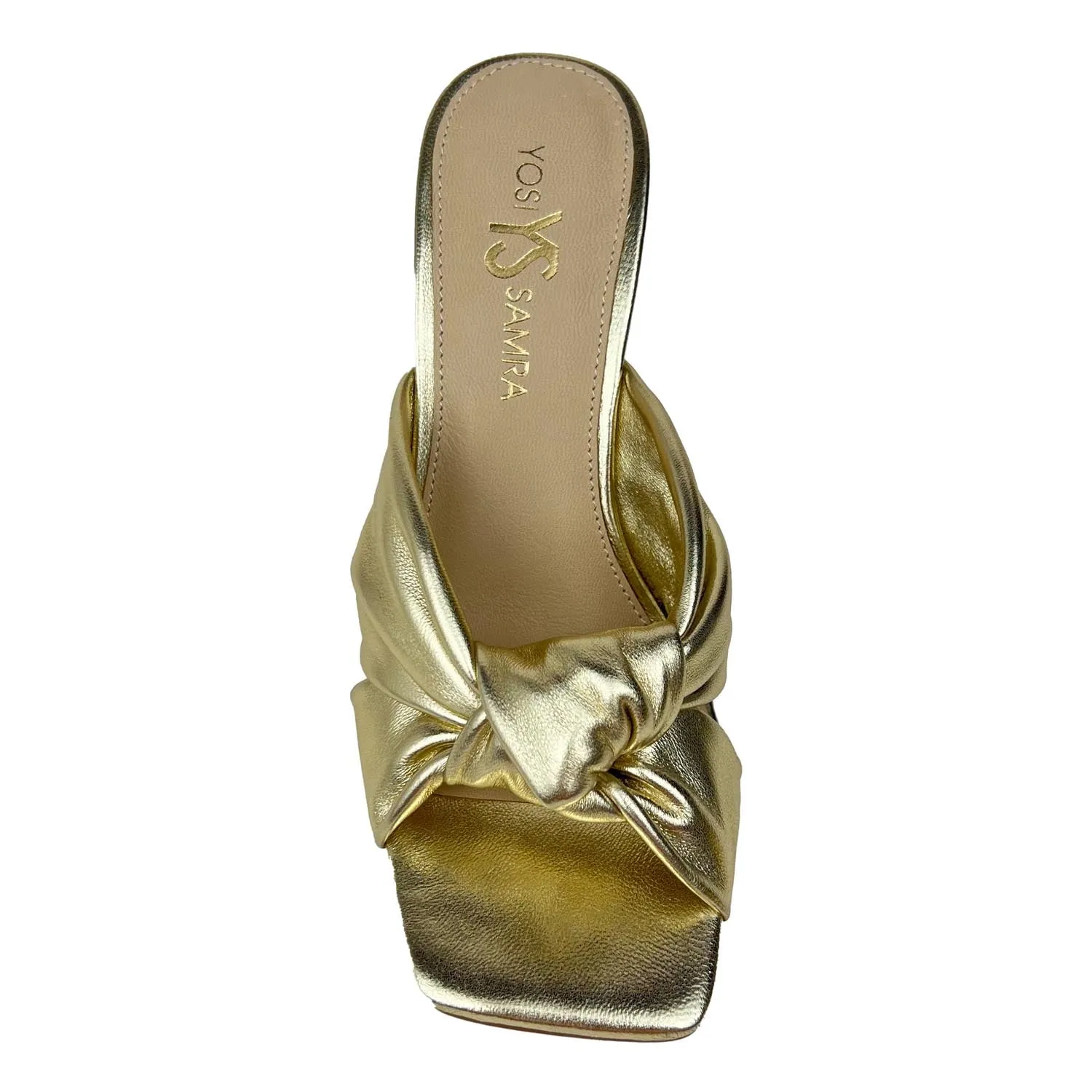 Hazel Knotted Dress Sandal In Gold Leather