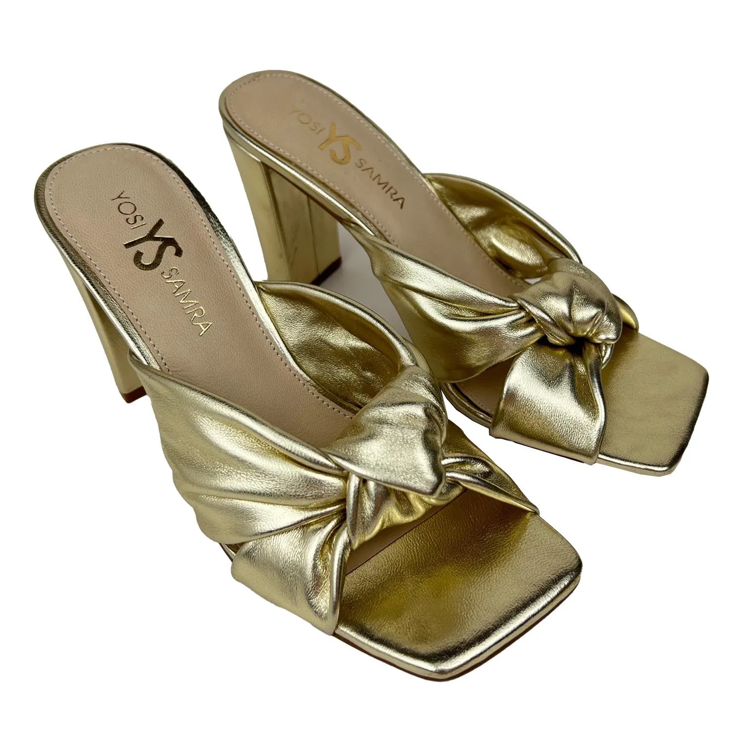 Hazel Knotted Dress Sandal In Gold Leather