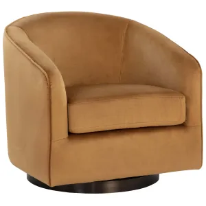 Hazel Swivel Chair, Gold Sky