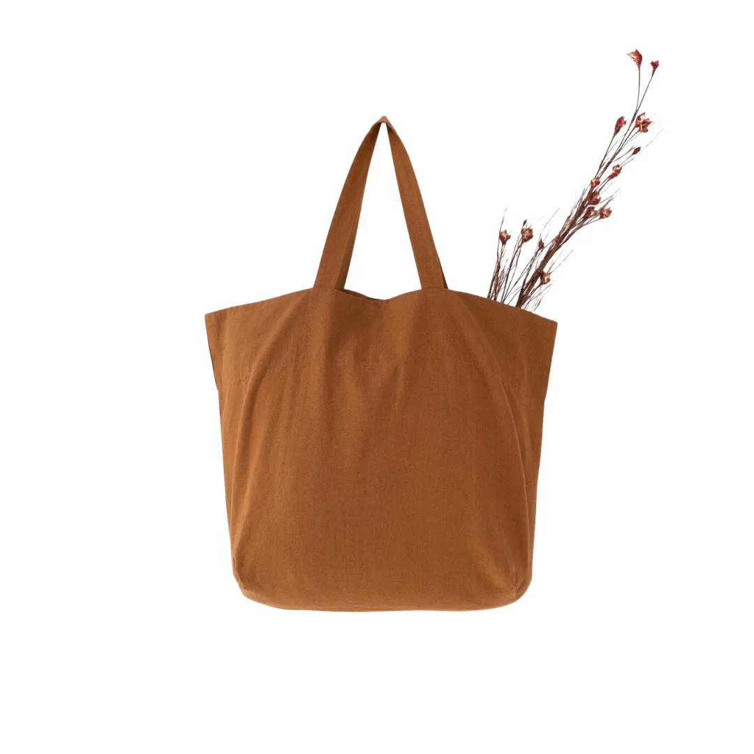 Hazelnut Large Linen Bag