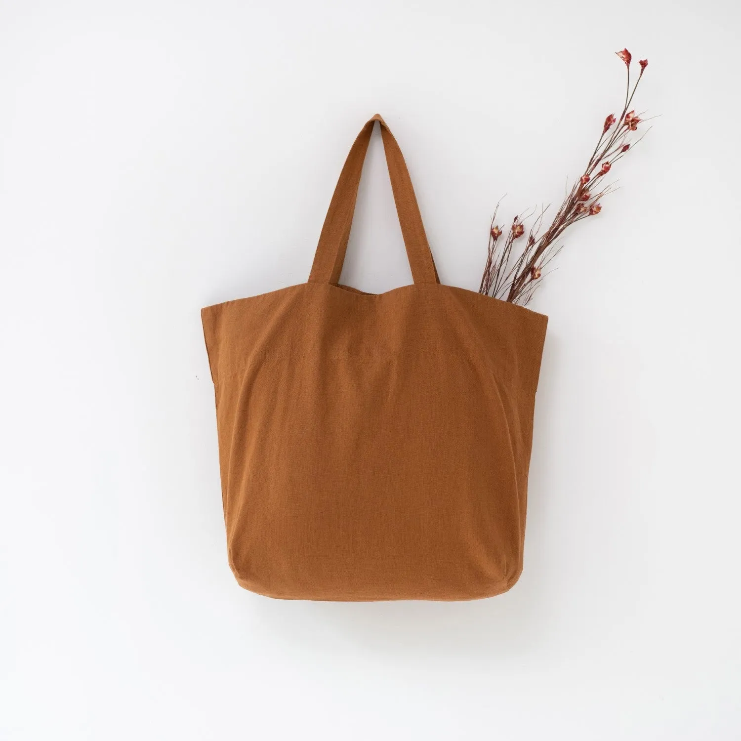 Hazelnut Large Linen Bag