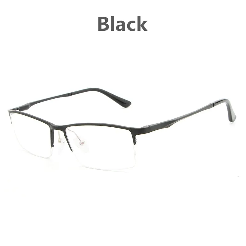 Hdcrafter Men's Semi Rim Rectangular Alloy Frame Eyeglasses Lp6263