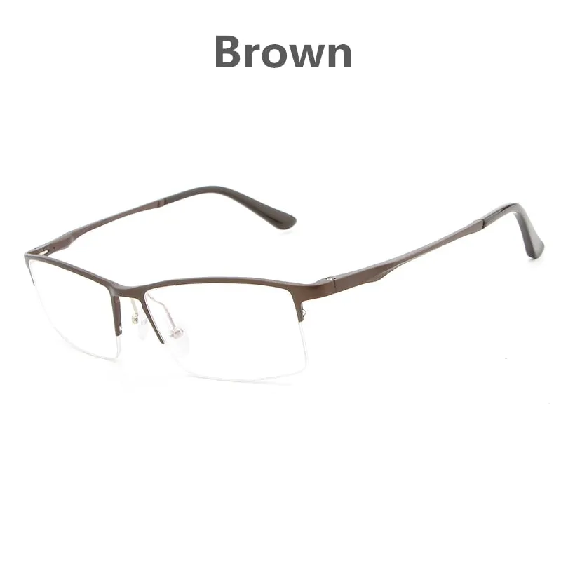 Hdcrafter Men's Semi Rim Rectangular Alloy Frame Eyeglasses Lp6263