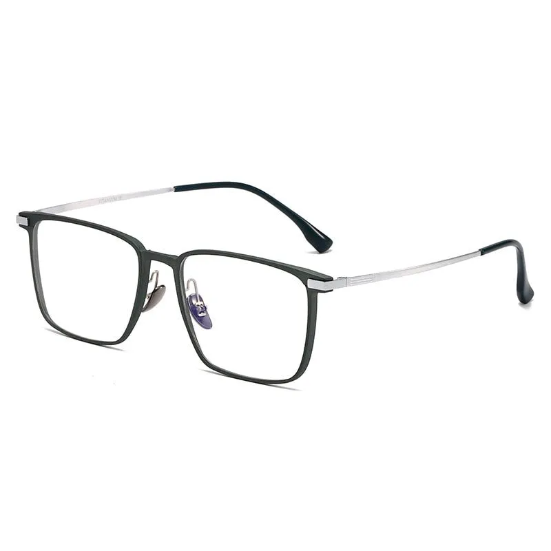 Hdcrafter Unisex Full Rim Square Titanium Eyeglasses 20247