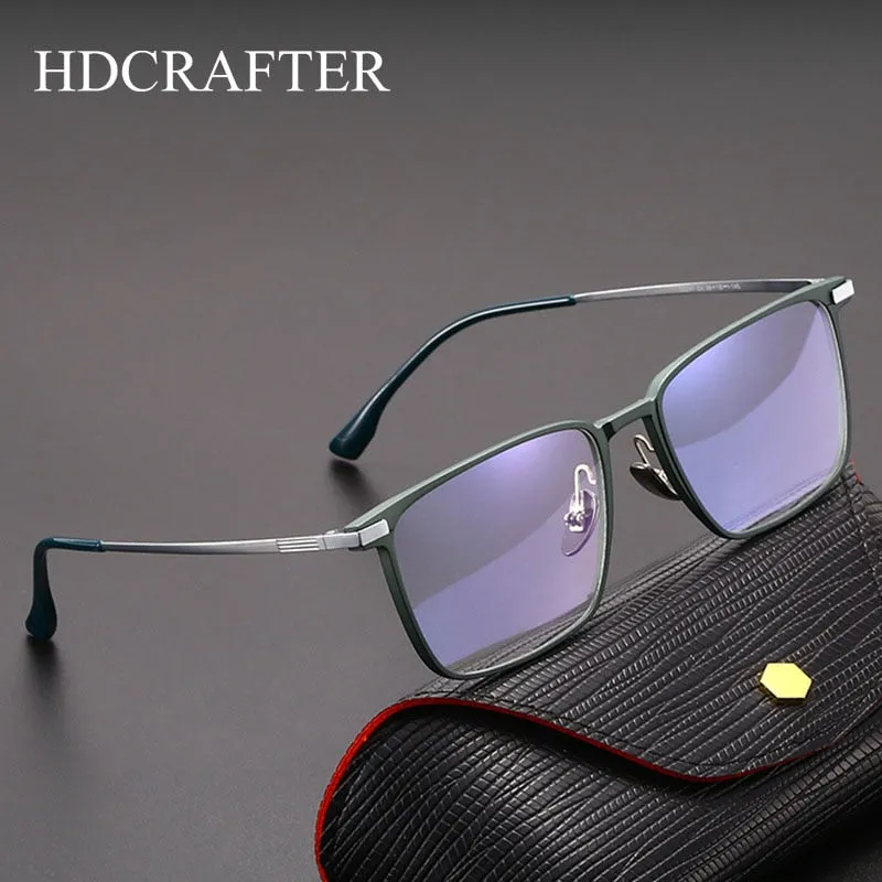 Hdcrafter Unisex Full Rim Square Titanium Eyeglasses 20247