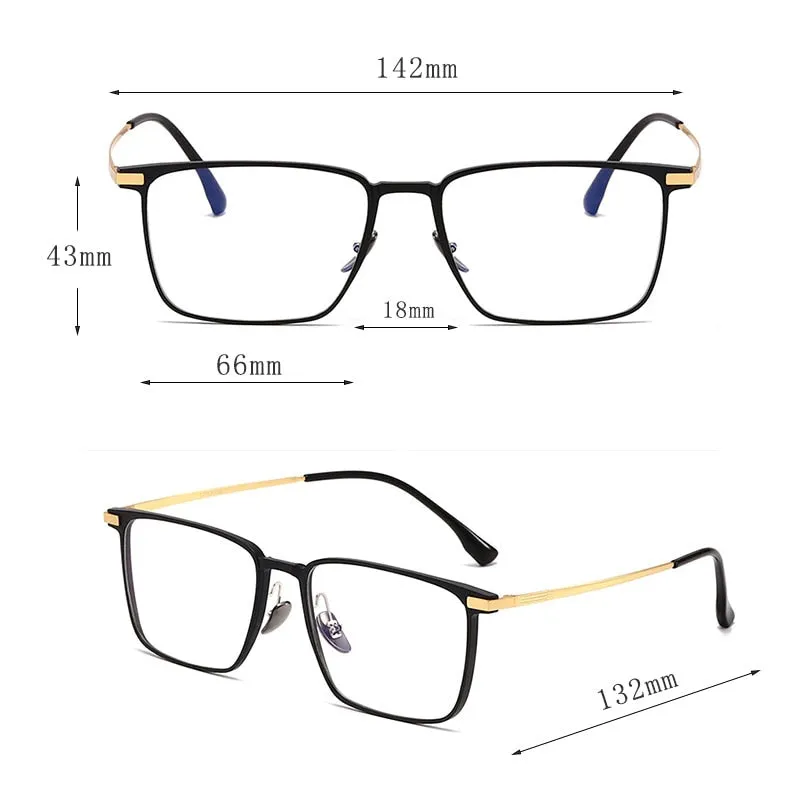 Hdcrafter Unisex Full Rim Square Titanium Eyeglasses 20247