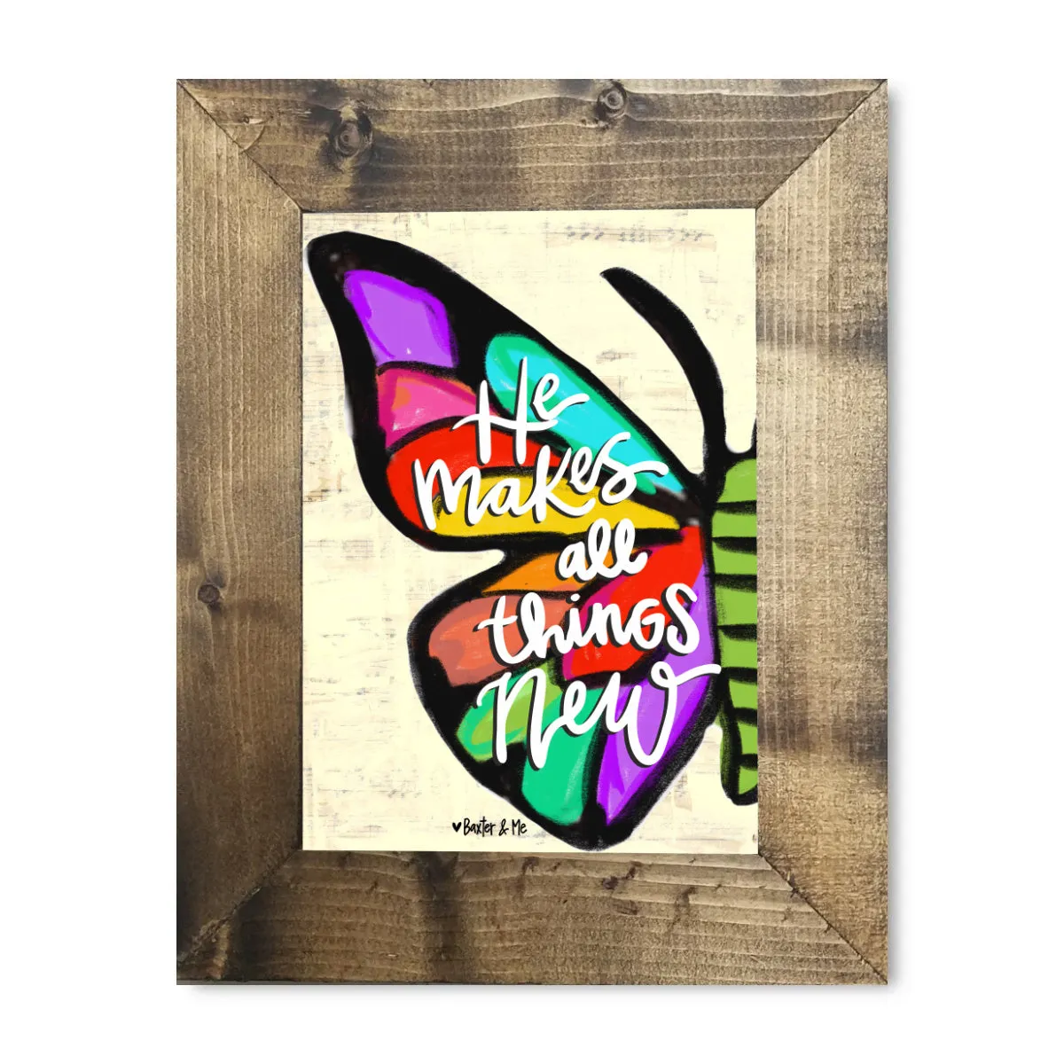 He Makes All Things New Butterfly Framed Art - 8" x 10"