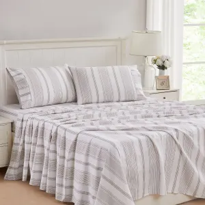 Heacham Stripe Truffle Sheet Set by Laura Ashley