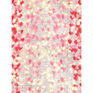 Heart Brick Wall Printed Backdrop