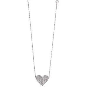 Heart Cubic Zirconia Pave Necklace N4260C