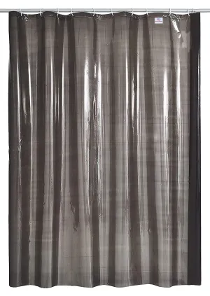 Heart Home 0.30mm PVC Shower/AC Curtain, 9 Feet (Black Transparent)-HS_38_HEARTH21472