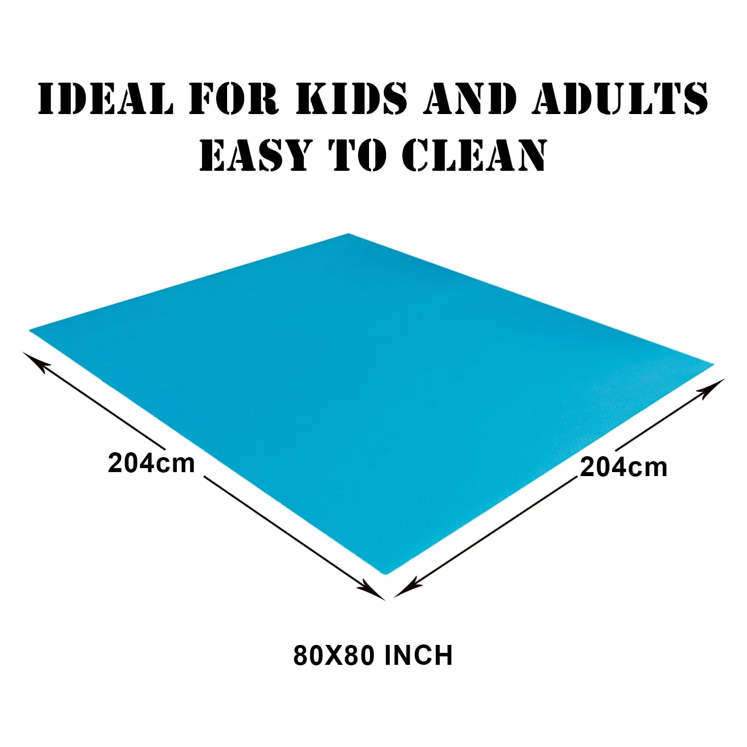 Heart Home Baby Bedsheet | PVC Self Check Mattress Protector Sheet | Waterproof Double Bedsheet for Babies and Adult | 80x80 Inch | Sky Blue