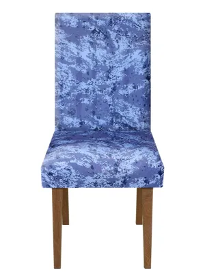 Heart Home Camouflage Printed Elastic Stretchable Polyster Chair Cover for Home, Office, Hotels, Wedding Banquet (Blue)-50HH0959