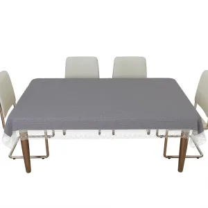 Heart Home Dining Table Cover | Kitchen Dining Tablecloth | 6 Seater Dining Table Cover | Dining Table Cover for Hall Décor | Plain Texture Tablecloth | DTC | 60x90 | Gray