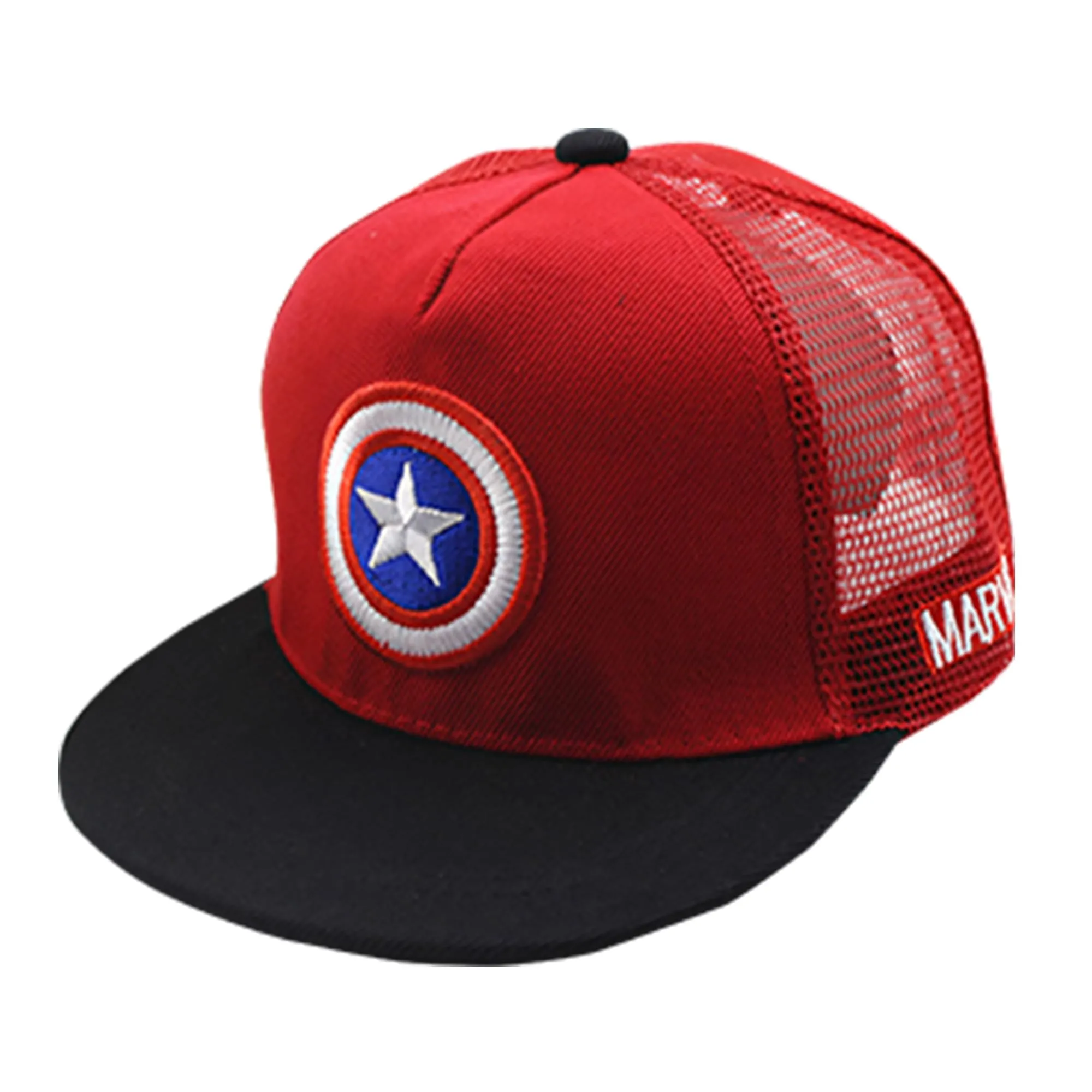 Heart Home Marvel Captain America Cap | Adjustable Cap for Boys and Girls | Cartoon Character Printed Little Cap for Kids |Cap for 7-12 Year Old Baby Girls and Boys |QI0066-B | Red