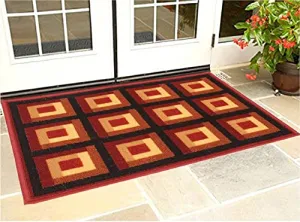 Heart Home Modern Door Mat (Red, Maroon, Cotton, Standard) (CTHH07617)