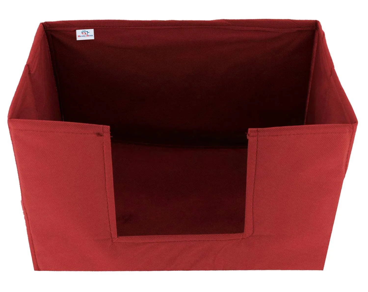 Heart Home Non-Woven 4 Pieces Shirt Stacker Closet Organizer - Shirts and Clothing Organizer With Handle (Red)-HEARTXY11441