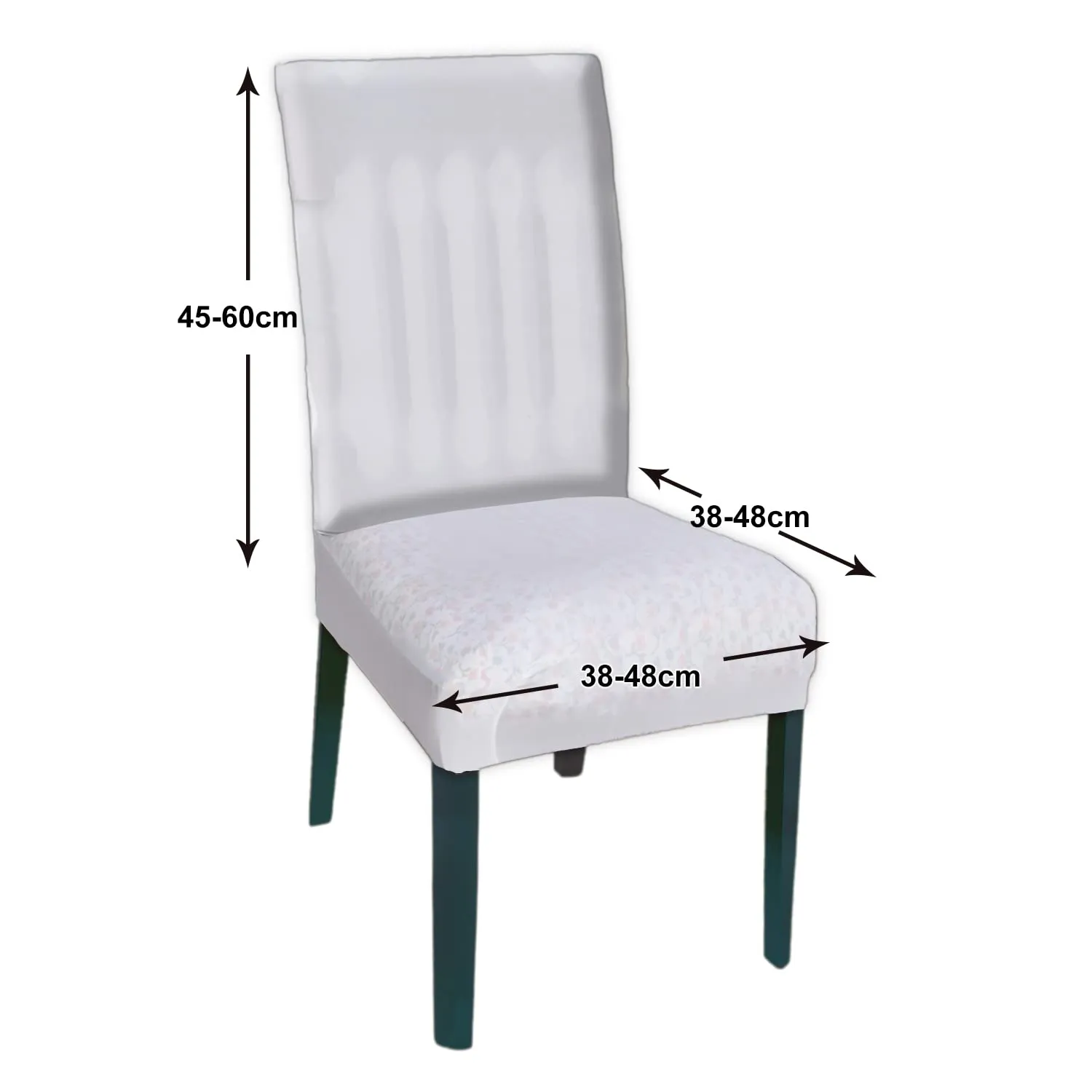 Heart Home Polyester Stretchable Elastic Dining Chair Cover/Seat Slipcover/Seat Protector (White)-50HH0984