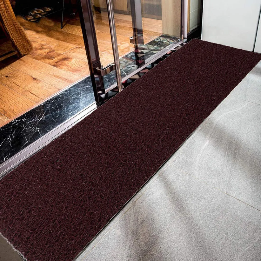 Heart Home Rubber 1 Piece Floor Mat Door Mat 2x8 Feet (Maroon) CTHH1001,Standard