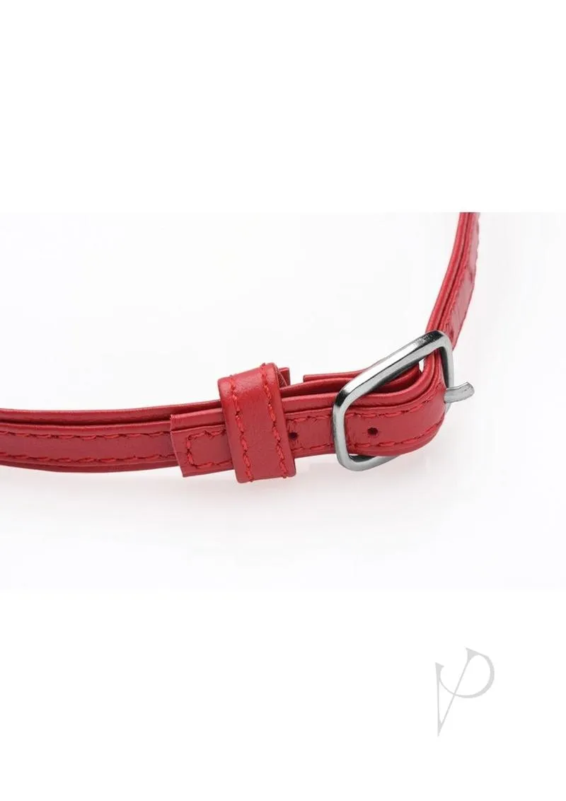 Heart Lock Choker With key Red