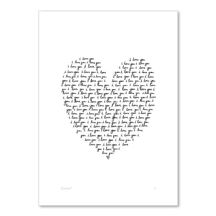 Heart Love Wall Print (A4)