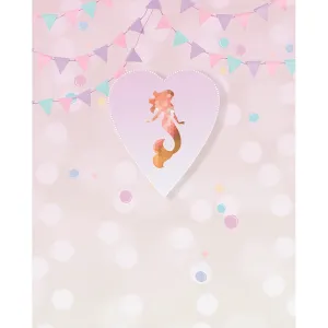 Heart Mermaid Printed Backdrop