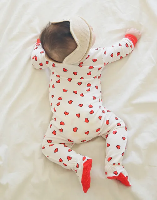 Heart Pop Baby Footed Sleepers