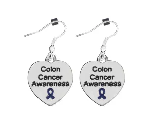 Heart Shaped Colon Cancer Awareness Earrings