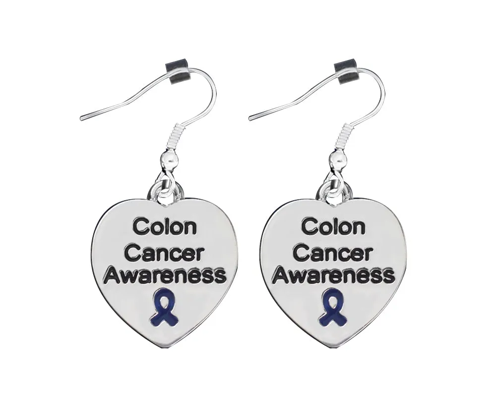 Heart Shaped Colon Cancer Awareness Earrings