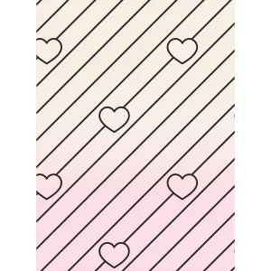 Heart Stripes Printed Backdrop