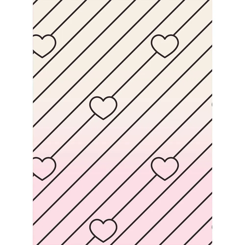 Heart Stripes Printed Backdrop