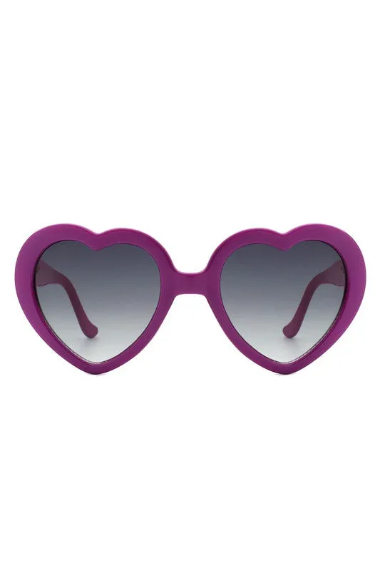 Heart Sunglasses - Purple