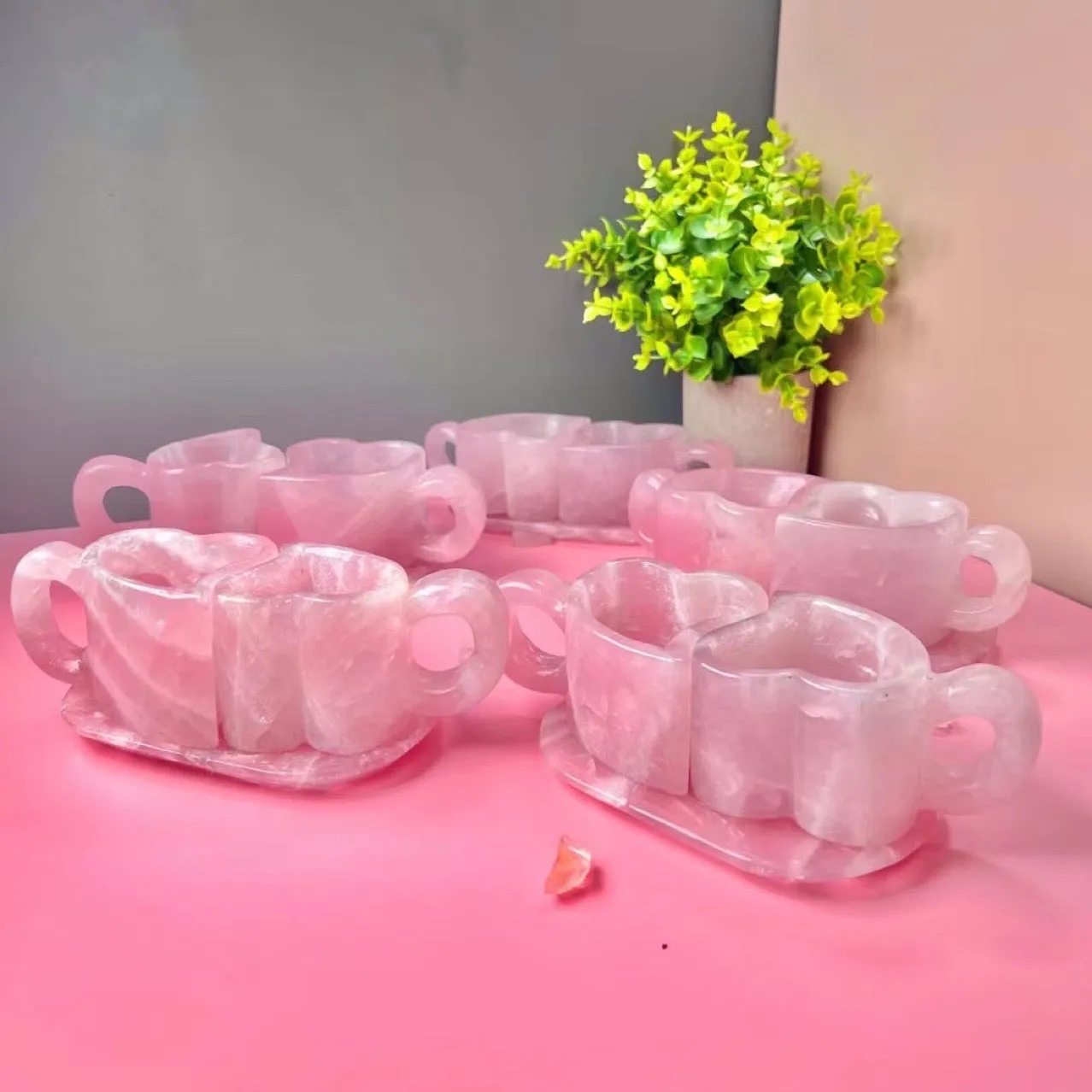 Heart to Heart - Rose Quartz couple's cup（Customization）