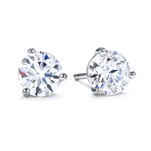 Hearts On Fire 2.0CTW Diamond Three-Prong Stud Earrings in 18K White Gold