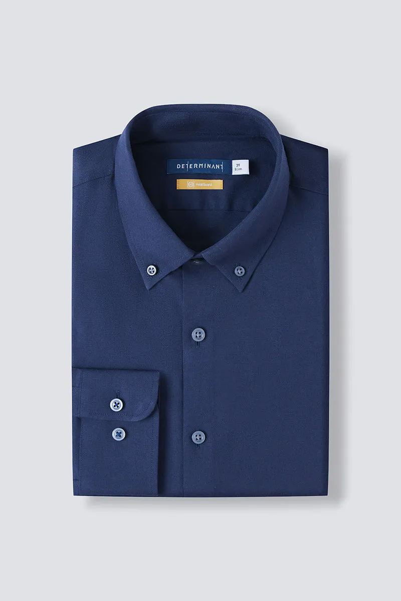 HeatGuard Flannel Button-Down Smart Shirt  | Navy NYE069