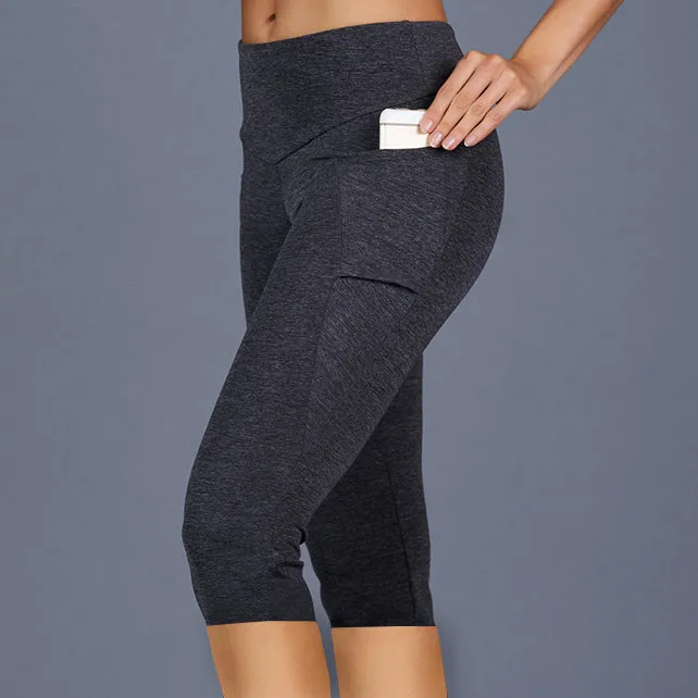 Heather Grey Compression Capri