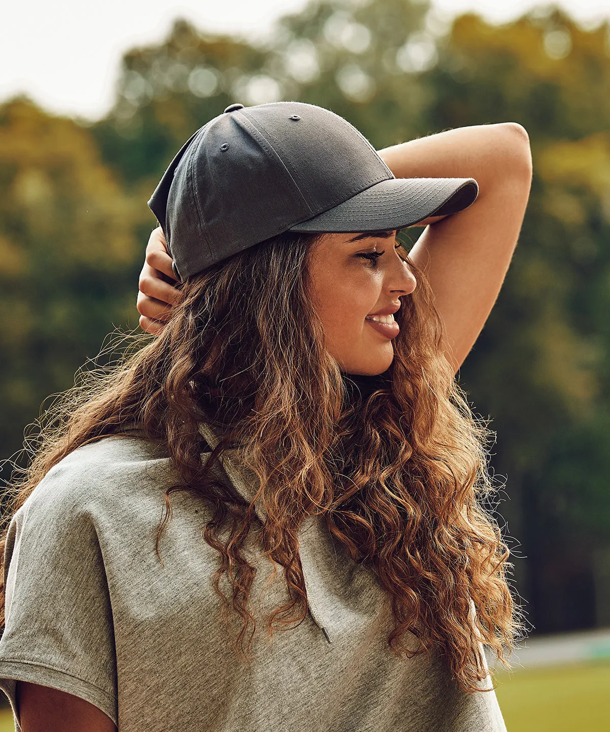 Heather Grey - Curved classic snapback (7706)(7706)