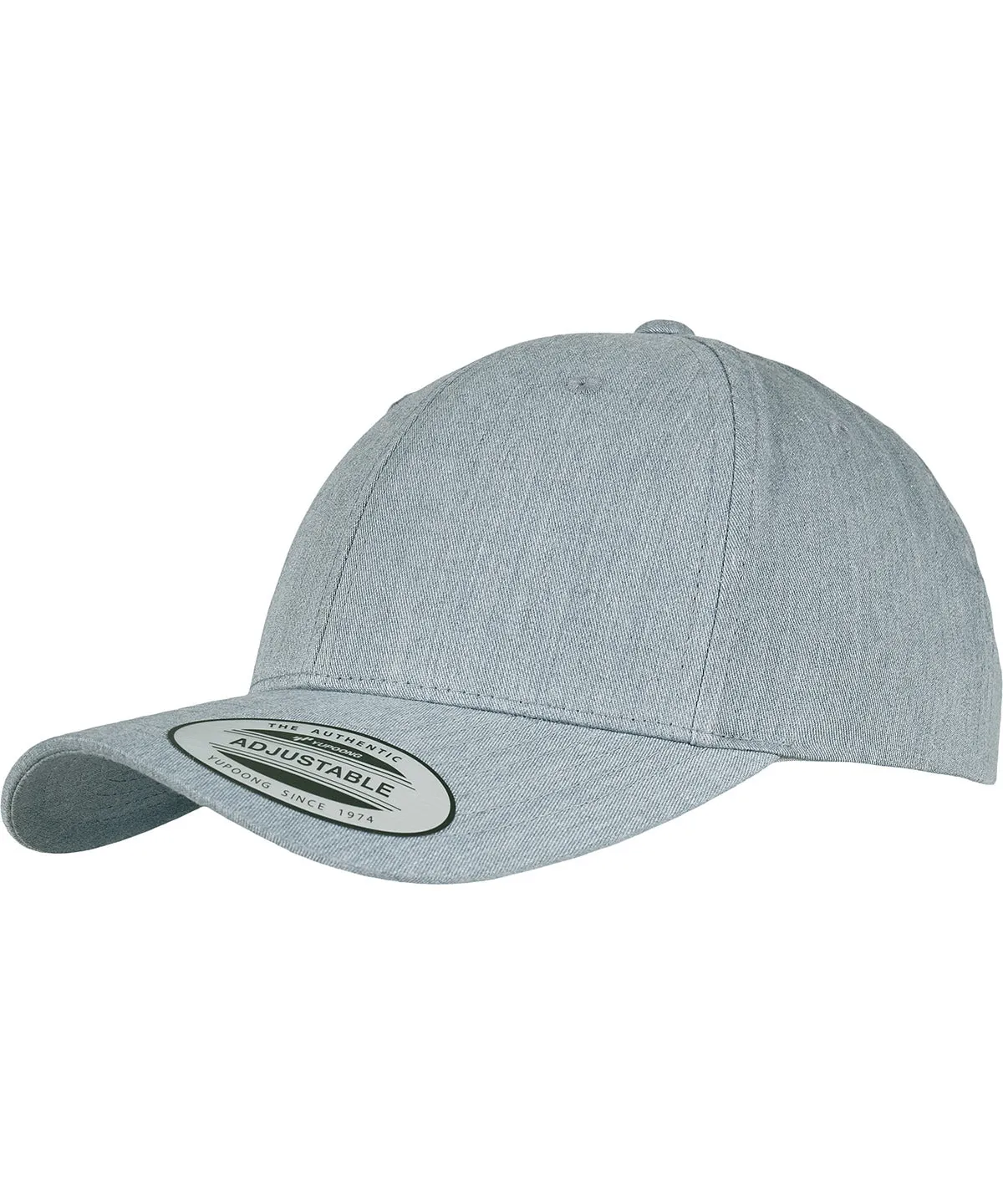 Heather Grey - Curved classic snapback (7706)(7706)