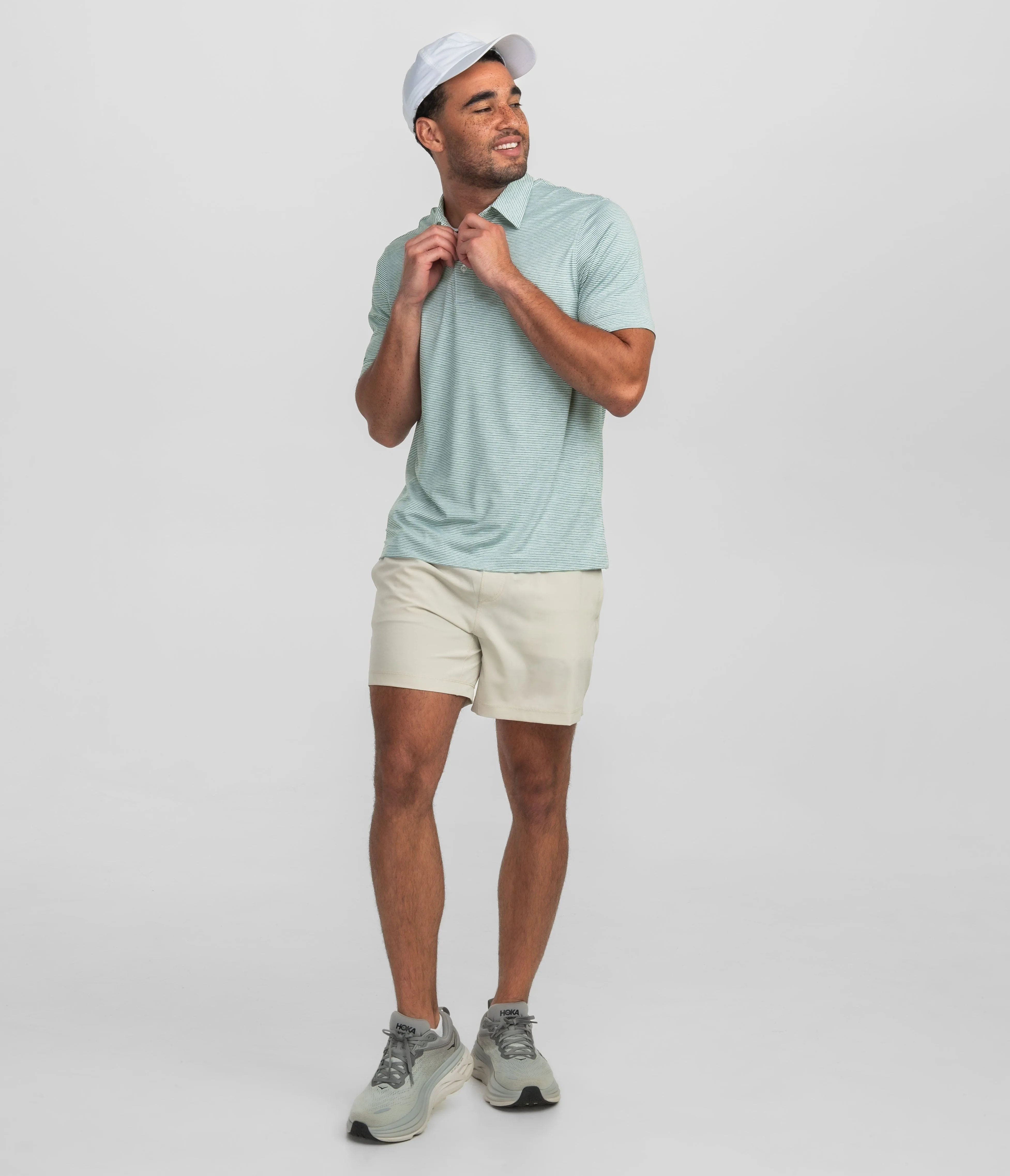 Heather Madison Stripe Polo - Evergreen