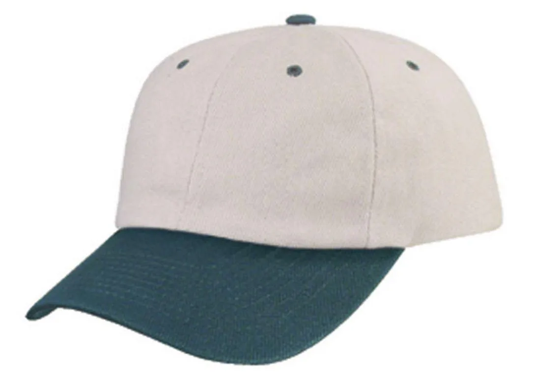 Heavy Brushed Cotton Low Crown 6 Panel Baseball Hats Caps Solid Two Tone