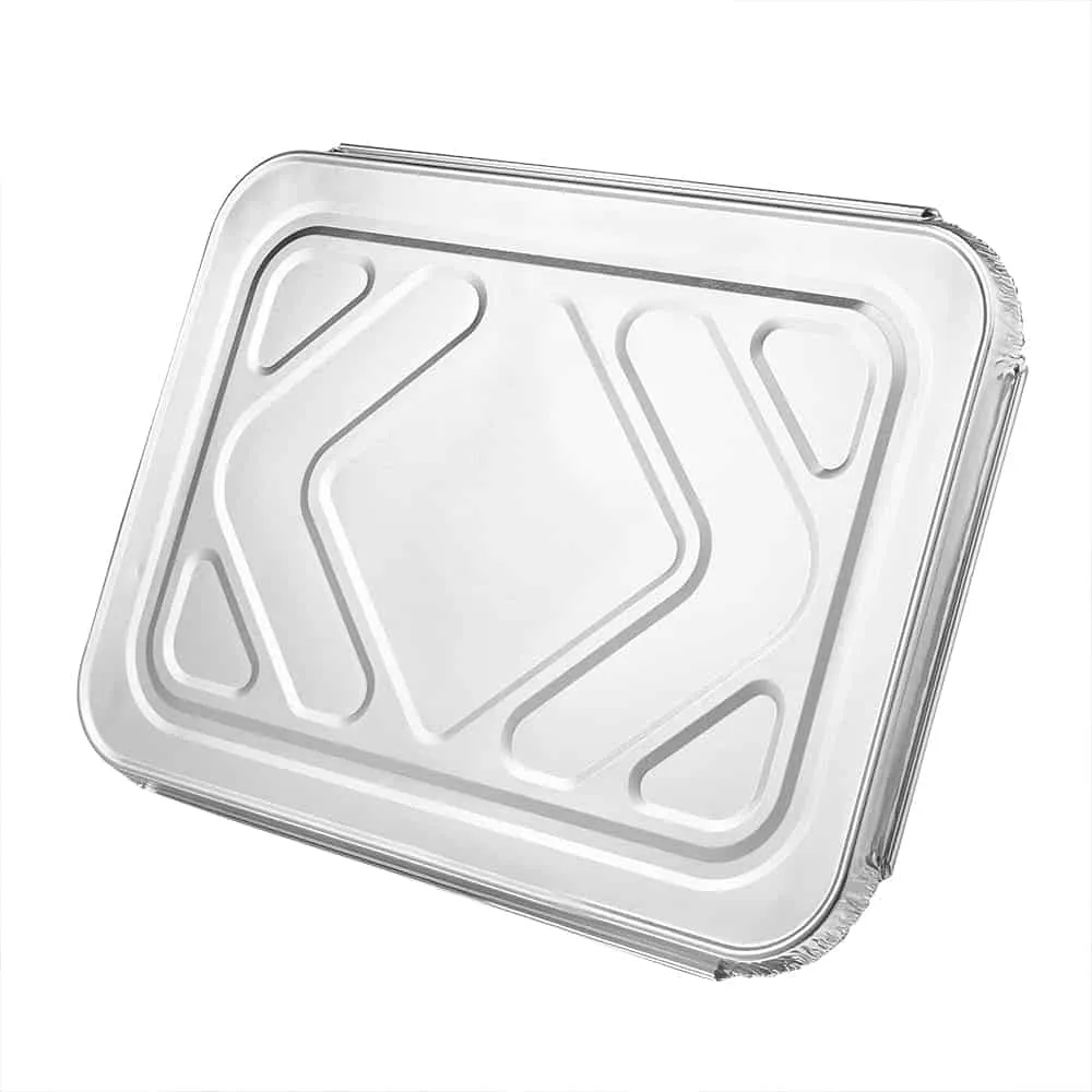 Heavy Duty Aluminum Foil 2.25lb Oblong Pan with Foil Lid 8.75" L X 6.25" W X 1.75" D