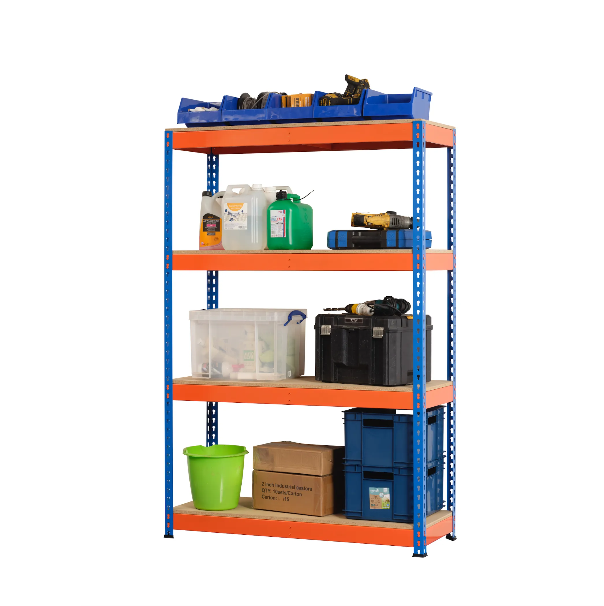 Heavy Duty Industrial Shelving Unit 4 Levels - 1800mm H x 1200mm W x 450mm D - 400KG's UDL Per Shelf