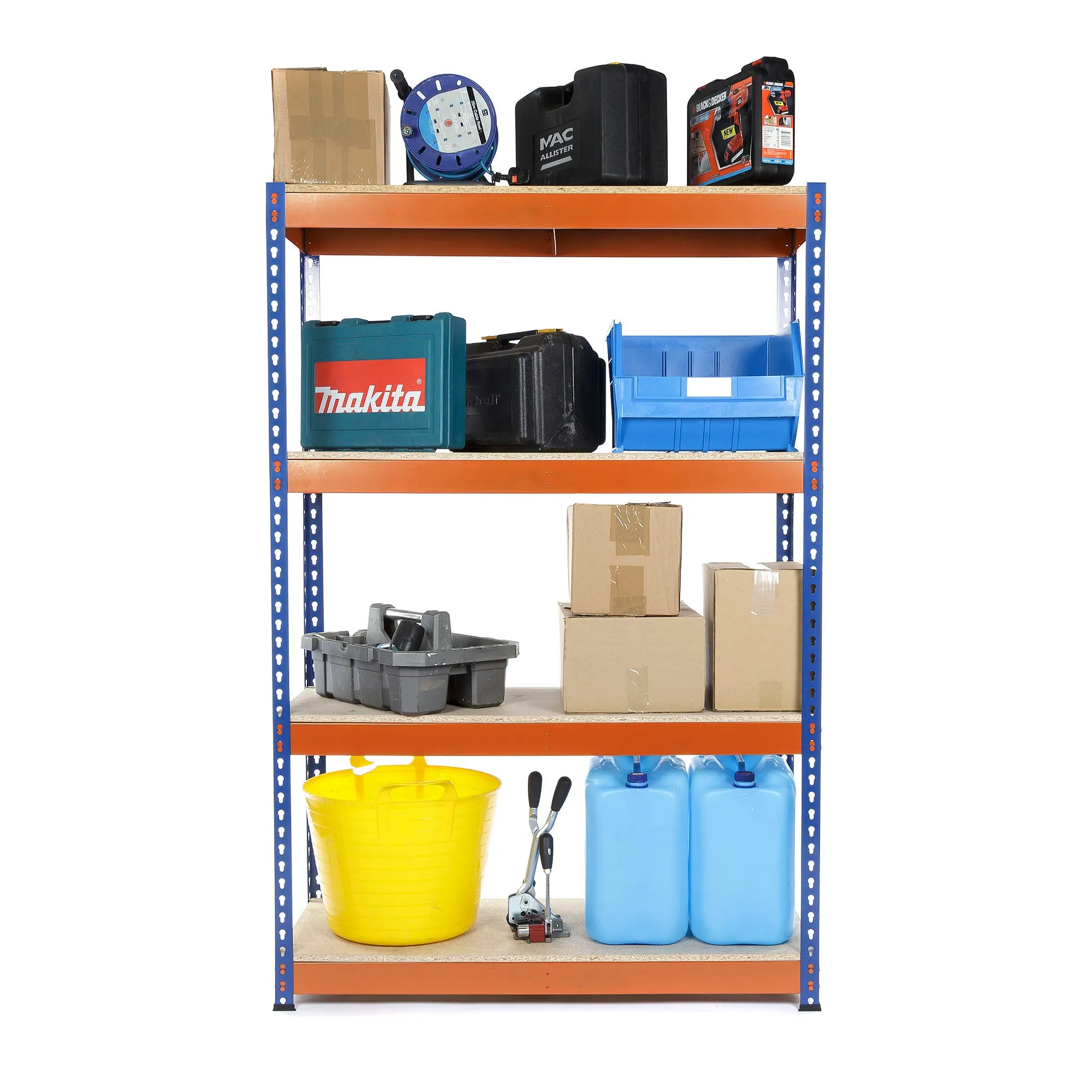 Heavy Duty Industrial Shelving Unit 4 Levels - 1800mm H x 1200mm W x 450mm D - 400KG's UDL Per Shelf