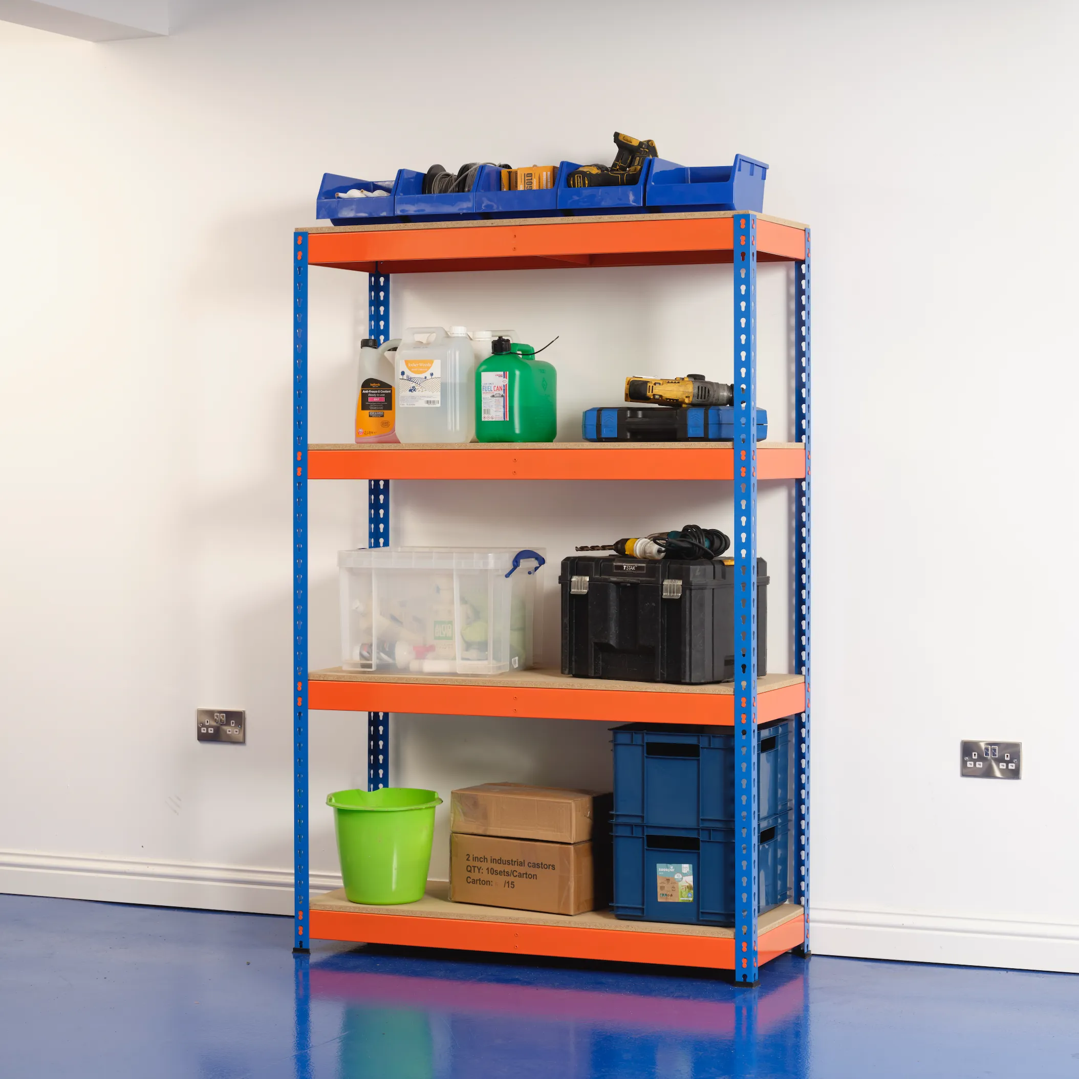 Heavy Duty Industrial Shelving Unit 4 Levels - 1800mm H x 1200mm W x 450mm D - 400KG's UDL Per Shelf