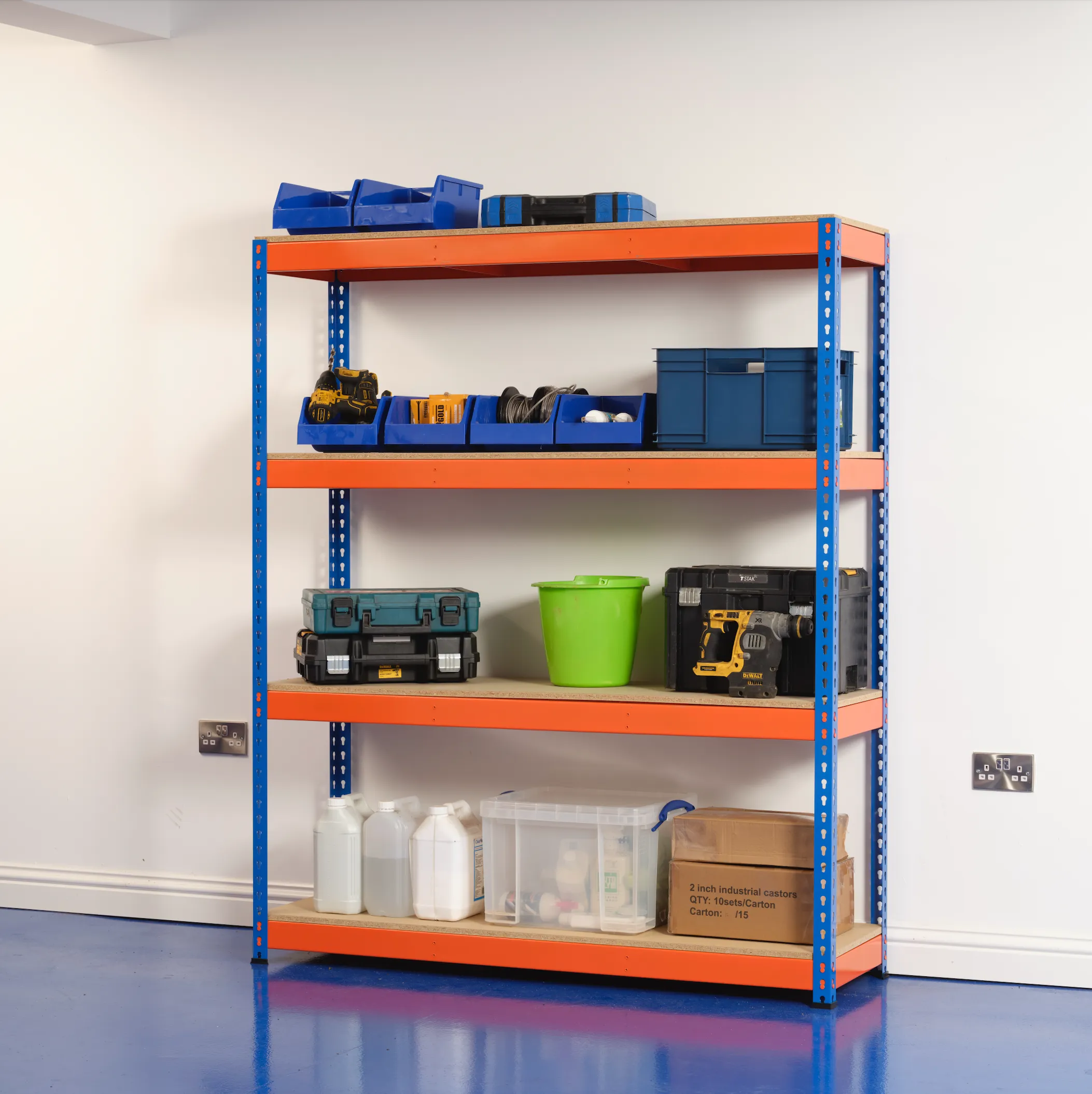 Heavy Duty Industrial Shelving Unit 4 Levels - 1800mm H x 1500mm W x 450mm D - 400KG's UDL Per Shelf