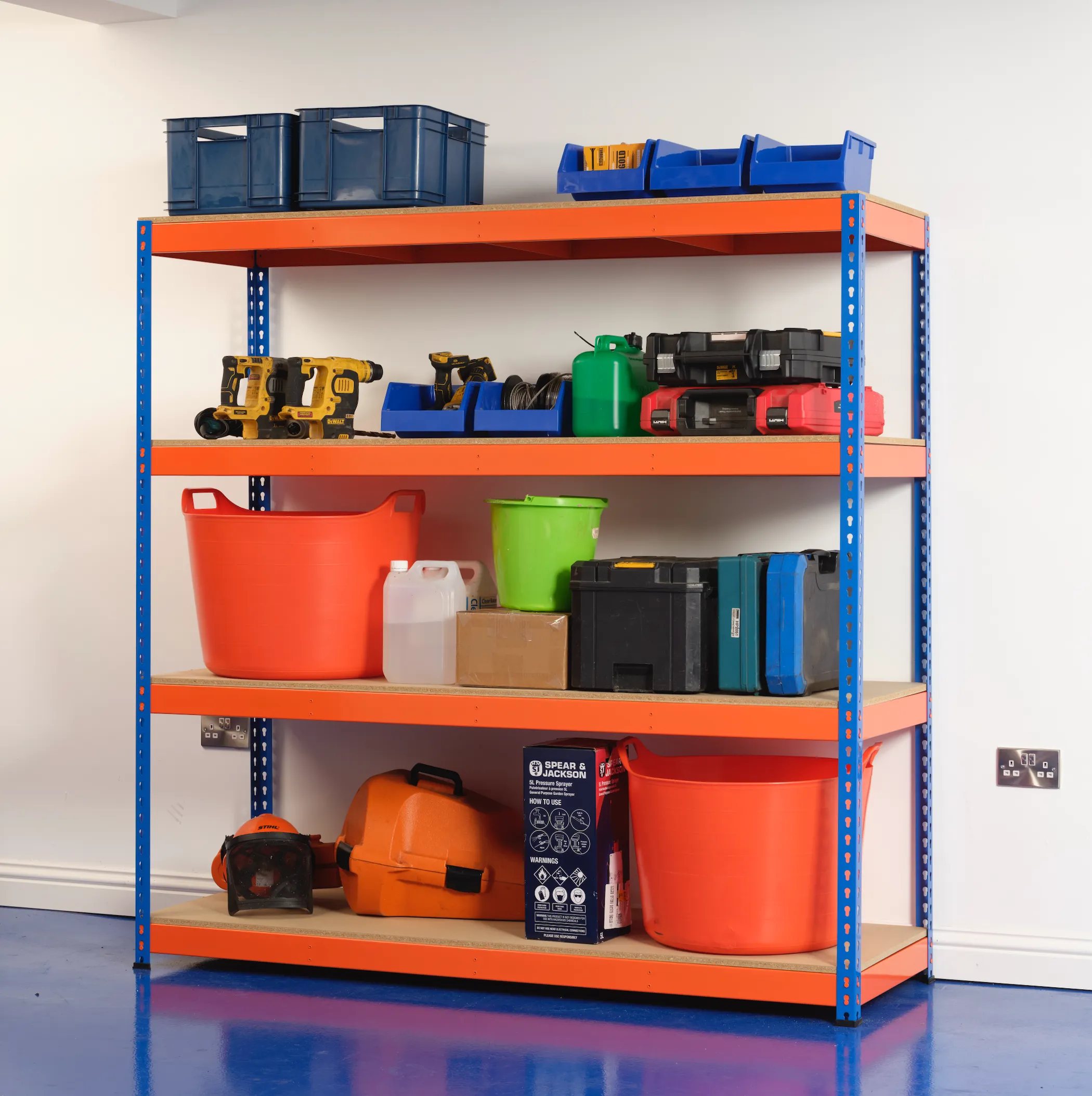 Heavy Duty Industrial Shelving Unit 4 Levels - 1800mm H x 1800mm W x 600mm D - 400KG's UDL Per Shelf