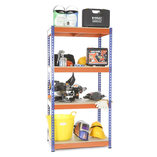 Heavy Duty Industrial Shelving Unit 4 Levels - 1800mm H x 900mm W x 450mm D - 400KG's UDL Per Shelf