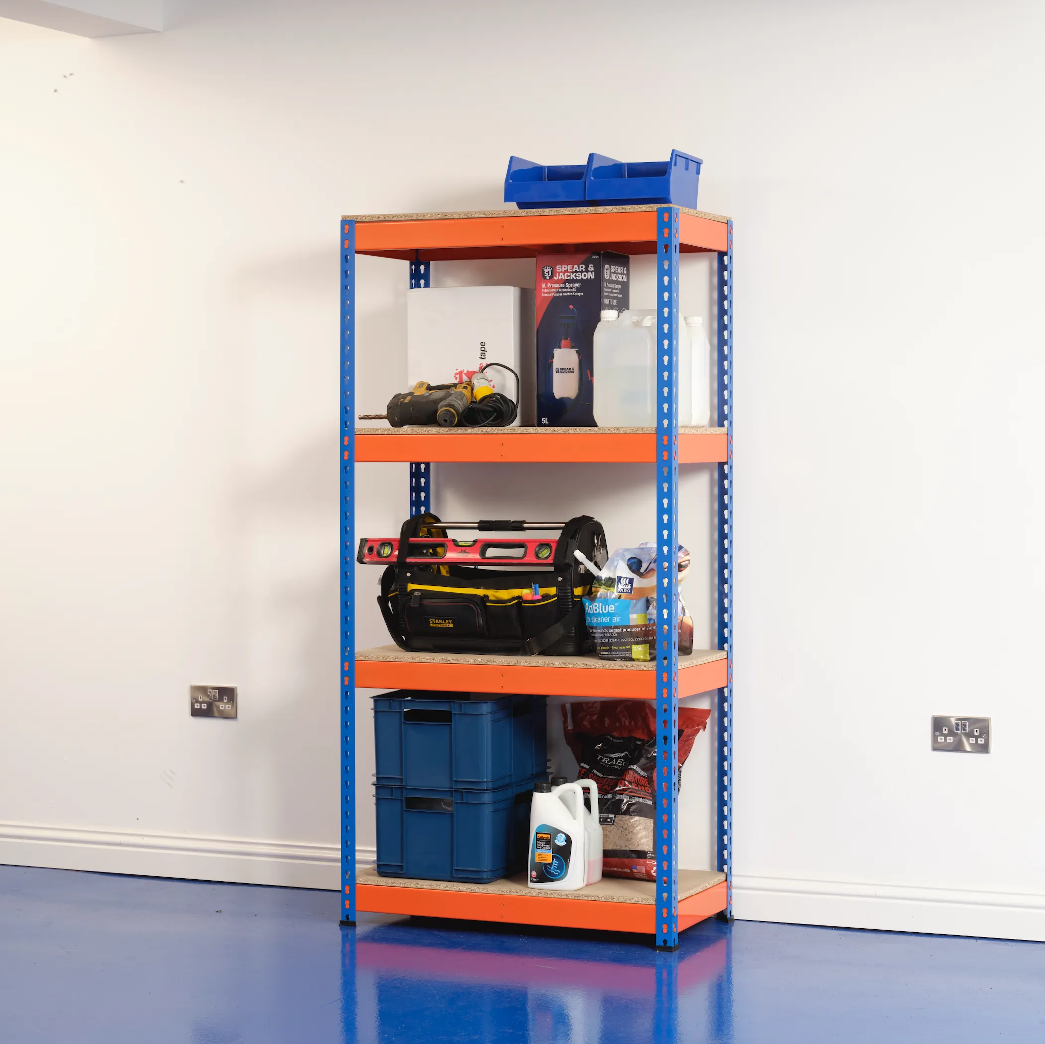 Heavy Duty Industrial Shelving Unit 4 Levels - 1800mm H x 900mm W x 450mm D - 400KG's UDL Per Shelf