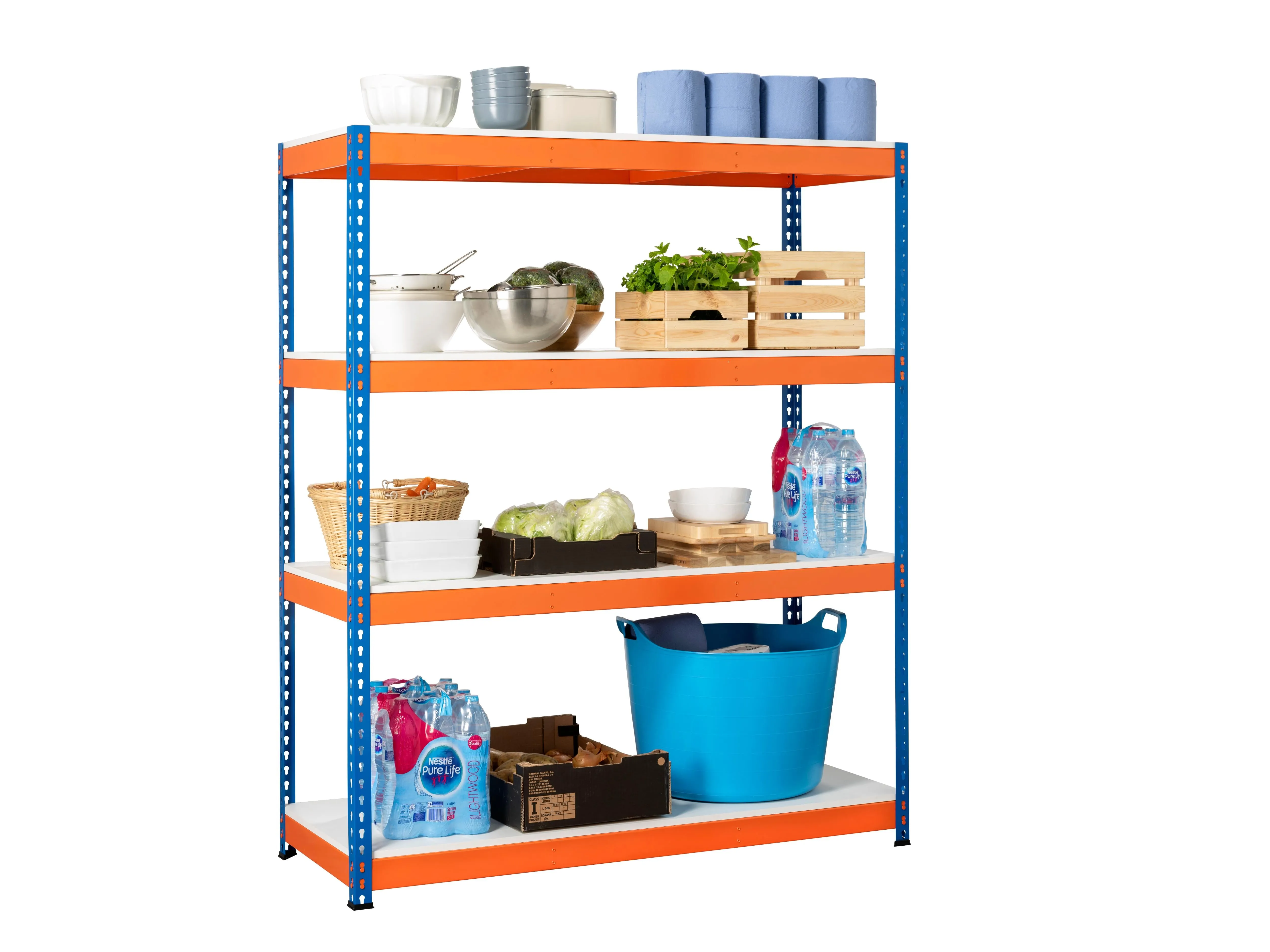 Heavy Duty Industrial Shelving Unit 4 Levels 2200mm High - Select Your Size | 400KG's UDL Per Shelf