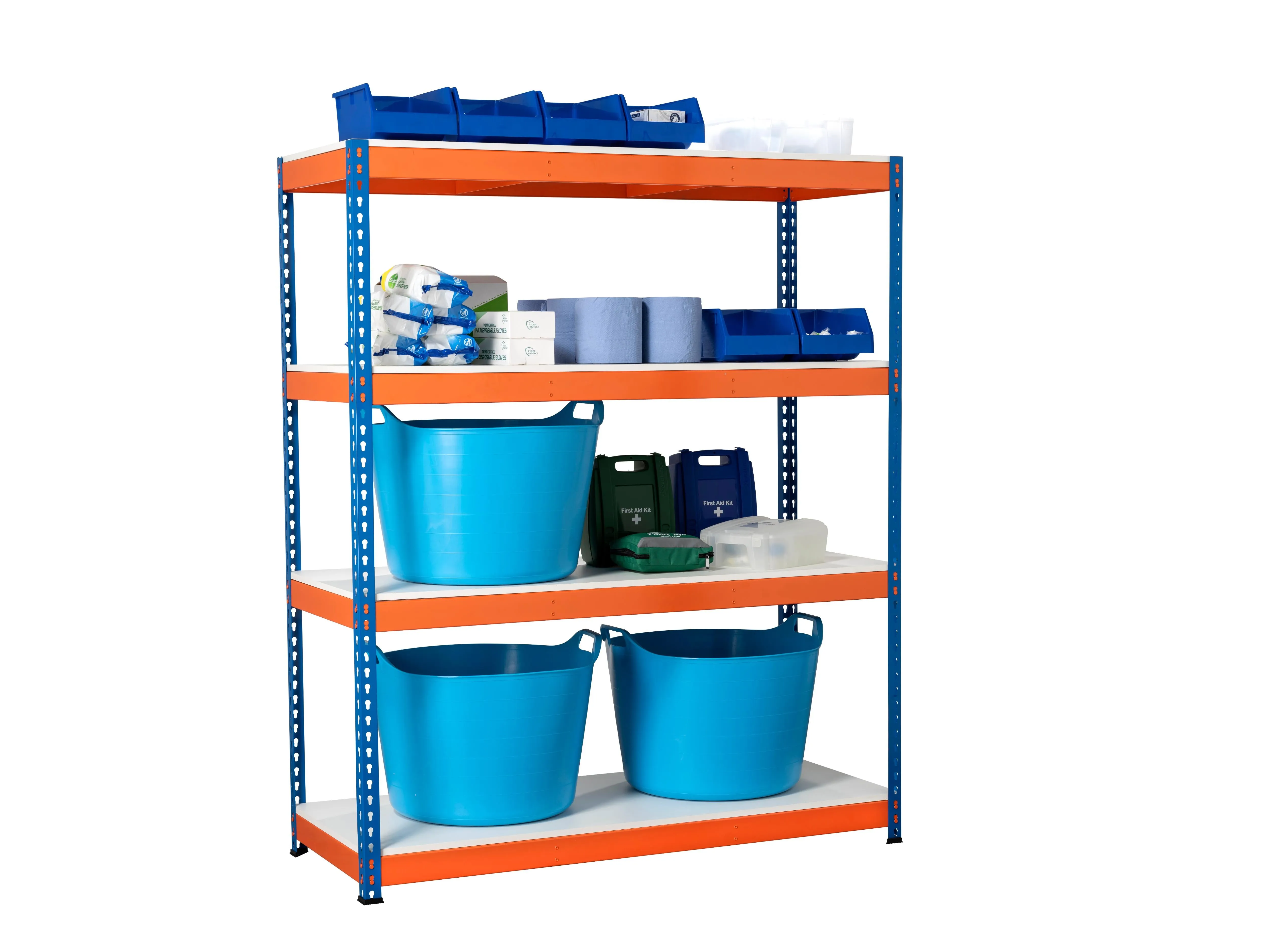 Heavy Duty Industrial Shelving Unit 4 Levels 2200mm High - Select Your Size | 400KG's UDL Per Shelf